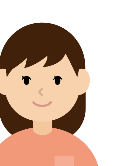 顔の位置が中央でなく、片側に寄っている